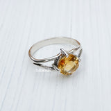 Citrine Facetted Silver Ring