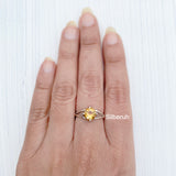 Citrine Facetted Silver Ring