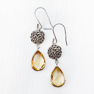 Citrine Filigree Silver Earring