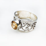 Citrine Filigree Silver Ring