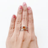 Citrine Filigree Silver Ring