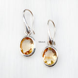 Citrine Oval Silver Earring