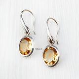 Citrine Oval Silver Earring