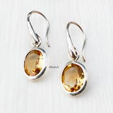 Citrine Oval Silver Earring