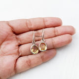 Citrine Oval Silver Earring