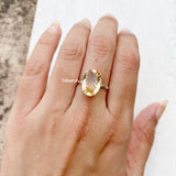 Citrine Oval Silver Ring