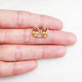 Citrine Oval Silver Stud