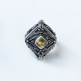 Citrine Poison Box Silver Ring