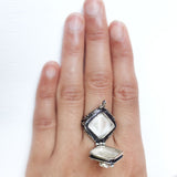 Citrine Poison Box Silver Ring