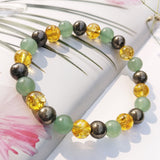 Citrine Pyrite Green Aventurine Beaded Bracelet