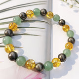 Citrine Pyrite Green Aventurine Beaded Bracelet