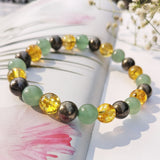 Citrine Pyrite Green Aventurine Beaded Bracelet