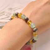 Citrine Pyrite Green Aventurine Beaded Bracelet