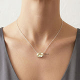Citrine necklace 925 sterling silver facetted gemstone