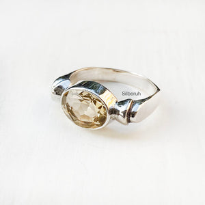 Citrine Silver Oval Ring