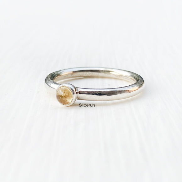 Citrine Stacking Silver Ring