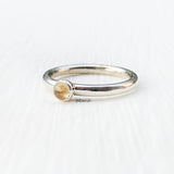 Citrine Stacking Silver Ring