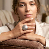 bold 925 silver cocktail ring worn on hand