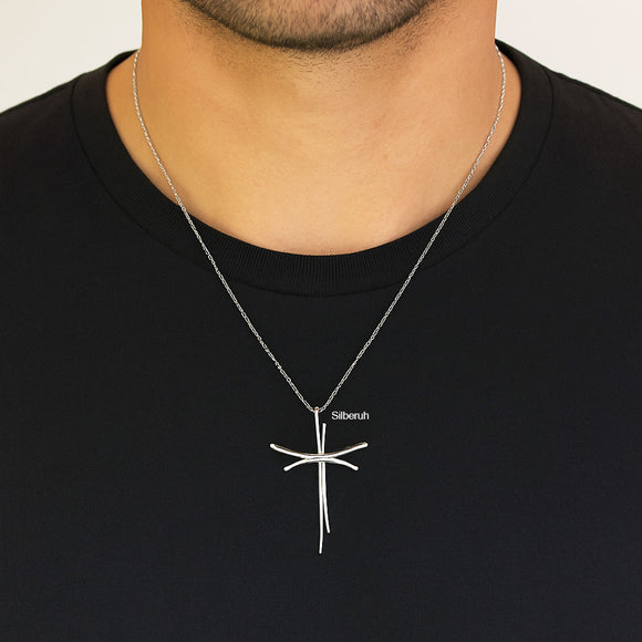 925 Silver Conjoined Cross Pendant for Men and Women