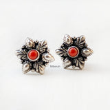 Coral Silver Stud