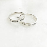 Couple 'I Love You' Silver Rings