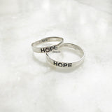 Couple 'Love Hope Faith' Silver Band Ring