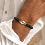 Cowrie Shell Karungali Silver Bracelet