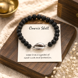Cowrie Shell Karungali Silver Bracelet