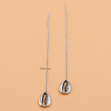 Cowrie Threader Silver Earring