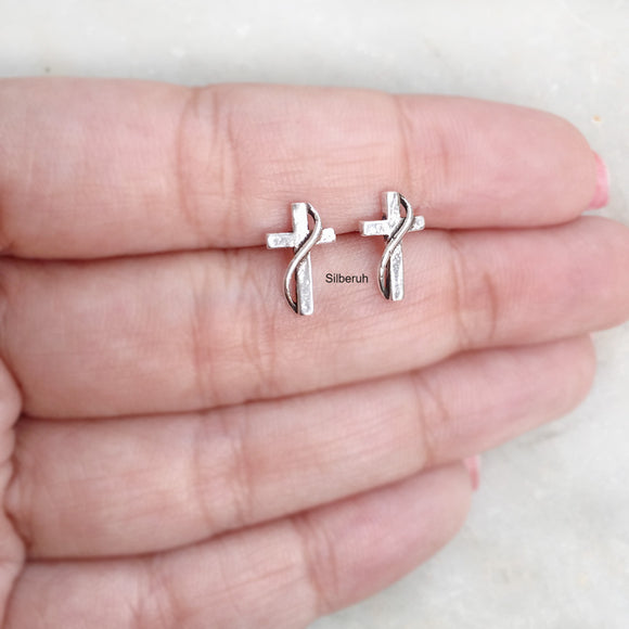 Cross Silver Stud