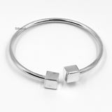 Cube Silver Bangle