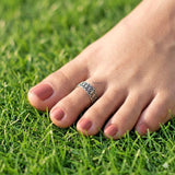 925 sterling silver cursive adjustable toe ring handcrafted design