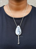 Dendrite Agate Drop Silver Necklace