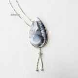 Dendrite Agate Drop Silver Necklace