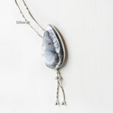 Dendrite Agate Drop Silver Necklace