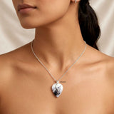Handcrafted 925 sterling silver Merlinite Agate inverted drop pendant