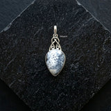 Handcrafted Dendrite Agate knot pendant in 925 sterling silver