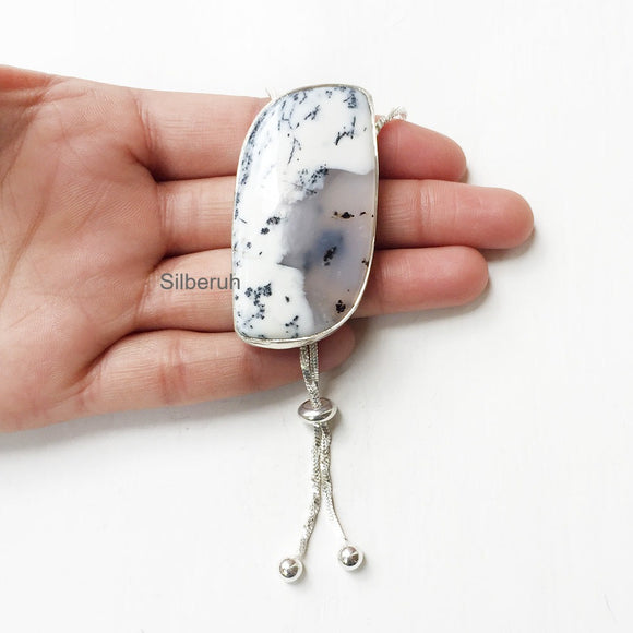 Dendrite Agate Silver Necklace