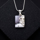 Modern 92.5 sterling silver Dendrite Agate statement pendant for everyday wear