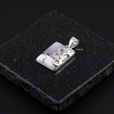 Geometric Merlinite Agate pendant handcrafted in solid silver