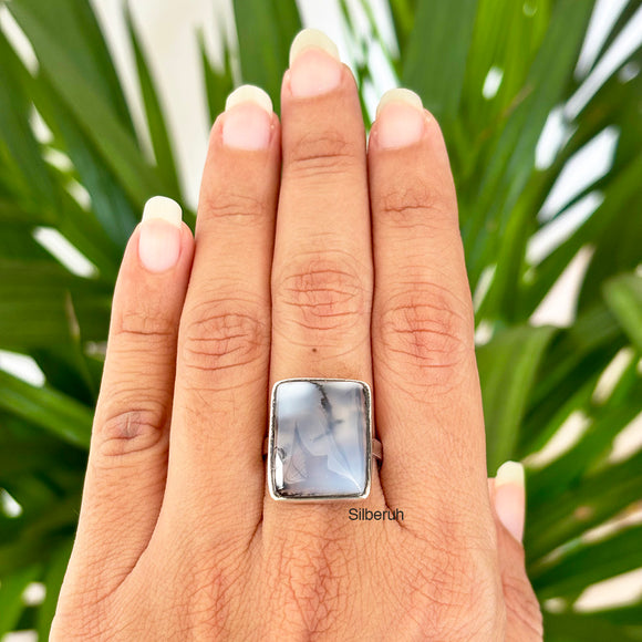 Dendrite Agate Silver Ring