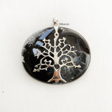 Dendrite Agate Tree of Life Silver Pendant