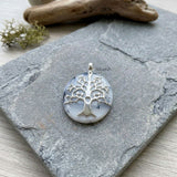 Sterling silver Tree of Life pendant with Merlinite Agate stone