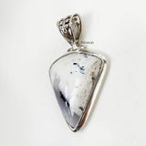 Dendrite Agate Triangular Silver Pendant