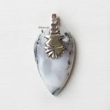 Dendrite Agate Tribal Silver Pendant