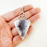 Dendrite Agate Triquetra Silver Pendant