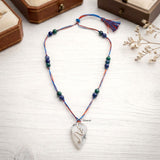 Natural Dendrite Agate Leaf Pendant in 925 Sterling Silver