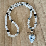 Dendrite Agate Rutilated Quartz 925 Sterling Silver Necklace