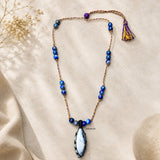 Dendrite Agate & Lapis Lazuli Threaded Necklace