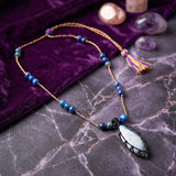 Dendrite Agate & Lapis Lazuli Threaded Necklace